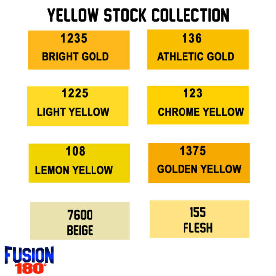 Yellow Fusion 180 Stock Color Collection